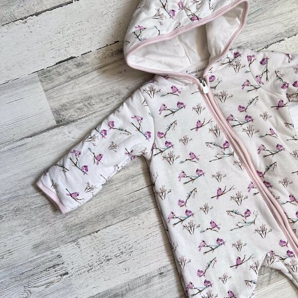 Burt's Bees Baby Pink Snowy Songbirds Bunting Size 0-3 Months - Picture 5 of 10